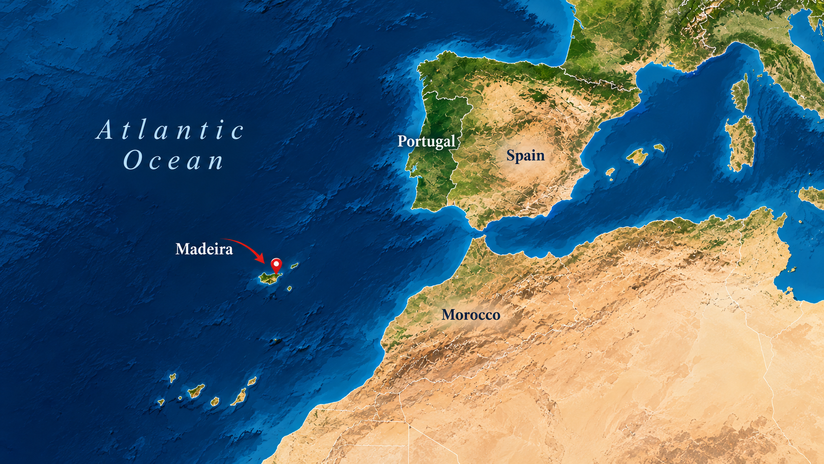 Lageplan von der Insel Madeira